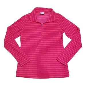 Columbia Fleece Striped Quarter Zip Pullover Sz Small